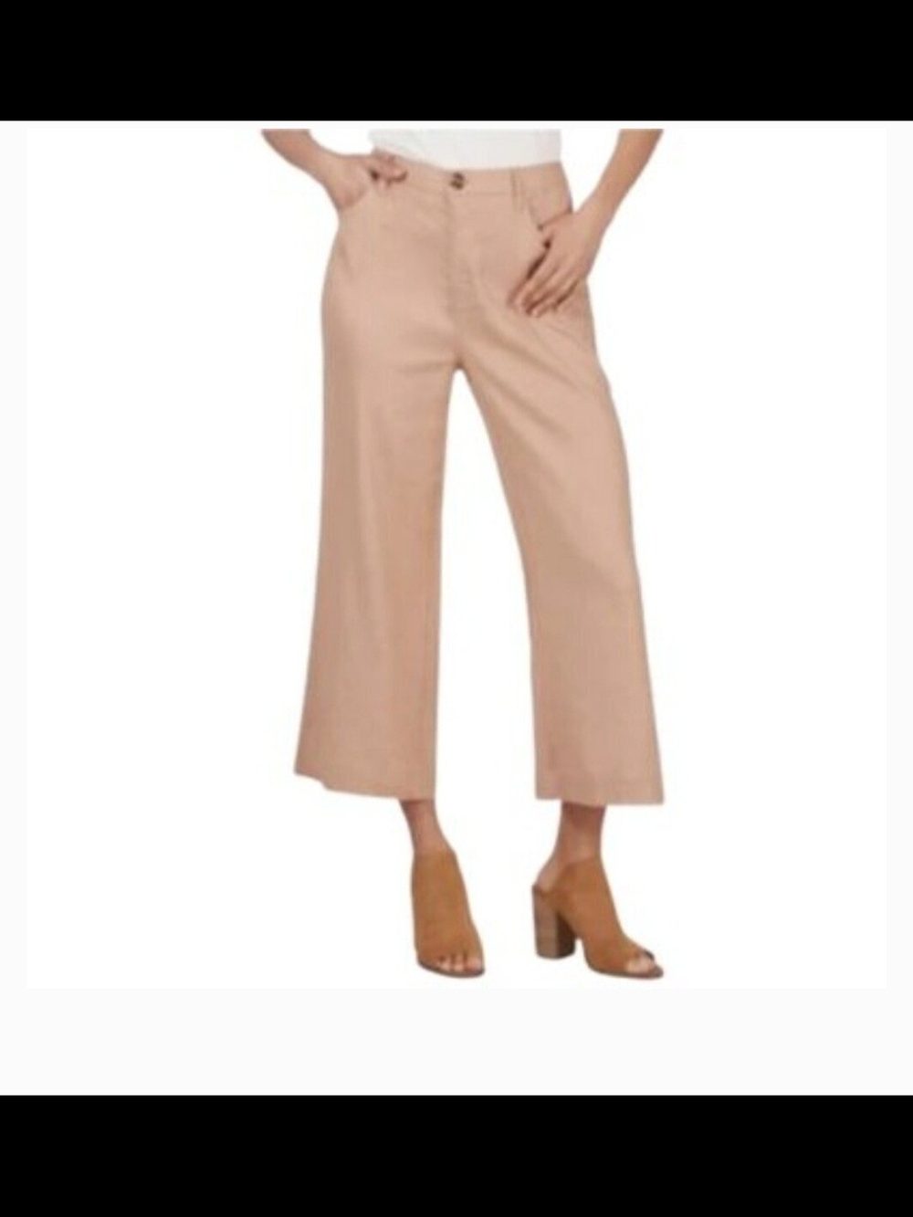 Adyson Parker Cropped Wide-Leg Pants Light Pink 8 NWT